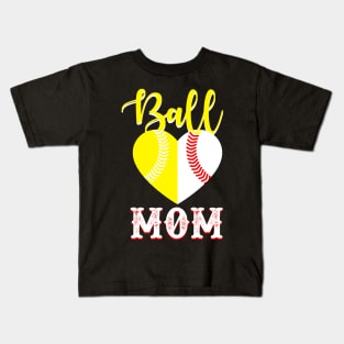 Ball Mom Softball Player Kids T-Shirt